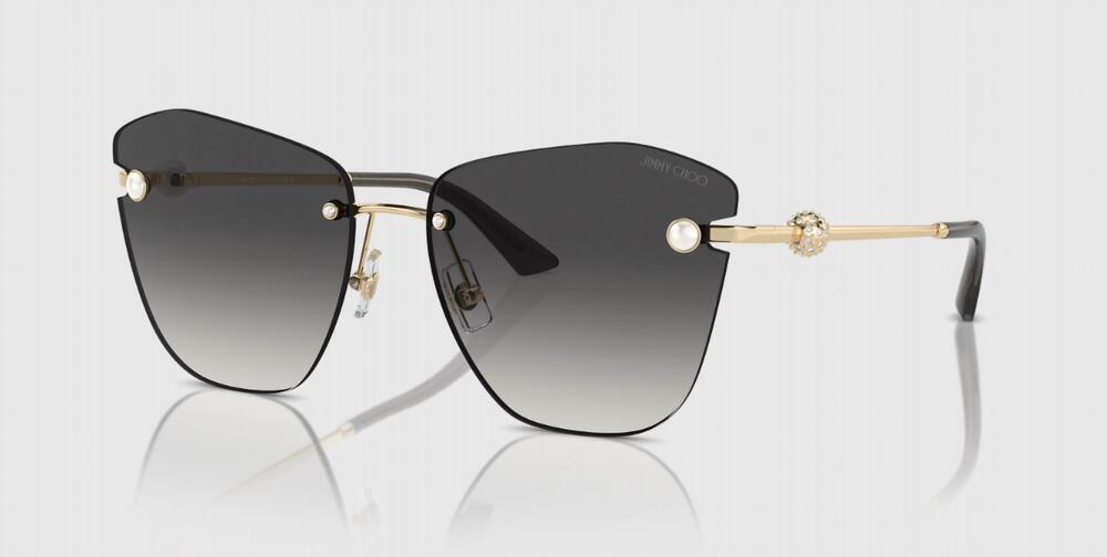 NEW JIMMY CHOO women's cat eye sunglasses in pale gold